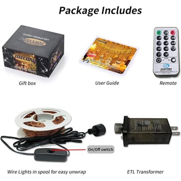 165Ft Ultra Long 500 LEDs String Lights Plug in, with Switch/Timer, Waterproof - Picture 6 of 7